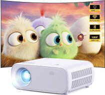 Full HD projektors, 18000 lūmenu liels spilgtums, WiFi/Bluetooth mājas kinozāles projektors, nezaudējoša audiovizuālā pārraide bez aizkavēšanās, portatīvs āra projektors