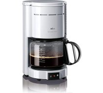 Braun KF 47 WH kafijas automāts ar stikla krūzi klasiskai filtrētai kafijai, aromātiskai kafijai, pateicoties OptiBrew sistēmai, pilienu apturēšanas sistēmai, automātiska izslēgšanās, balts