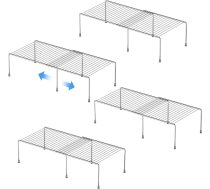 Paplašināms virtuves skapja plauktu organizators Heavy Duty Regulējams metāla stiepļu garšvielu plaukts Freezer Storage Rack skapjiem Pantry Bathroom komplekts no 4 Chrome
