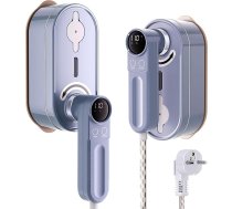 Tvaika tvaika gludinātājs, 1200 W tvaika birste apģērbiem ar 6 temperatūras līmeņiem, sausa gludināšana un gludināšana ar tvaiku, LCD displejs, 10 ātrās sildīšanas iespējas, 180° pagriežams rokturis, tvaika gludeklis mājām un ceļojumi