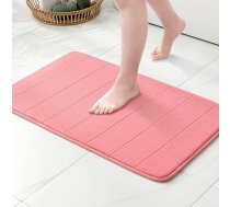 MIULEE Memory Foam vannas paklājs, dušas paklājs, vannas istabas paklājs, dušas paklājs, dekoratīvs durvju paklājs, neslīdošs paklājs vannas istabai, dzīvojamai istabai, 50 x 80 cm, rozā krāsā