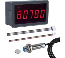 5 bitu digitālais LED tahometrs, DC 5V-30V RPM mērītājs, motora spidometrs, ar ātruma / s režīma, frekvences dalīšanas un filtra funkcijas atbalstu, tahometrs ar Hall tuvo lauku