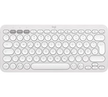 Logitech Pebble Keys 2 K380s, bezvadu vairāku ierīču Bluetooth tastatūra ar pielāgojamiem speciālajiem taustiņiem, plāna un mobila, viegli pārslēdzama - Windows, macOS, iPadOS, Android, ChromeOS, vācu QWERTZ, balta