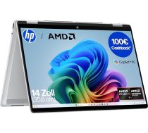HP OmniBook X Flip 2-in-1 nākamās paaudzes mākslīgā intelekta klēpjdators, AMD Ryzen AI 7 350 (8C), specializēts NPU mākslīgajam intelektam, 50 NPU topi, Copilot+ PC, 14 collu WUXGA 1920 x 1200 skārienjūtīgais ekrāns, 16 GB, 512 GB SSD, Win11