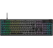 Corsair K55 Core RGB membrānveida spēļu tastatūra - Reaktīvie slēdži - taustiņu slēdžu rezistors - 10 zonu RGB - Multivides skārienekrāni - iCUE saderīga - AZERTY FR - PC, Mac - melna