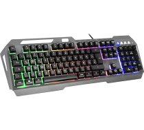 Speedlink Lunera Rainbow Gaming Keyboard - vadu datorspēļu tastatūra, RGB apgaismojums ar 5 apgaismojuma režīmiem, metāla virsma, maināmie WASD taustiņi, vācu izkārtojums, melna krāsa
