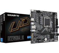 GIGABYTE B760M E pamatplate - atbalsta 14. paaudzes Intel Core procesorus, 6+1+1 fāzes VRM, līdz 7200 MHz DDR5 (OC), 2xPCIe 4.0 M.2, 1GbE LAN, USB 3.2 Gen 1