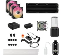 CORSAIR iCUE LINK XH505i RX 360 RGB Custom Cooling Kit - XC7 ELITE CPU ūdens bloks, XD6 ELITE sūkņa rezervuārs, 3x RX120 RGB ventilatori, XR5 360 mm radiators, iCUE LINK sistēmas mezgls - melns
