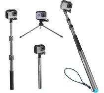 Smatree S3C noņemams pagarināms oglekļa šķiedras pludiņš ar statīvu, kas saderīgs ar GoPro Hero 12/MAX/GoPro Hero 12/11/10/10/9/9/8/7/7/6/5/4/3 Plus/3/GoPro Hero 2018/DJI OSMO Action 2