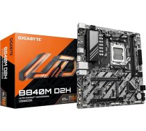 GIGABYTE B840M D2H pamatplate - AMD Ryzen 9000 procesori, 5+2+2 fāzes VRM, līdz 7600 MHz DDR5, 1xPCIe 4.0 + 1xPCIe 3.0 M.2, 2.5GbE LAN, USB 3.2 Gen 1
