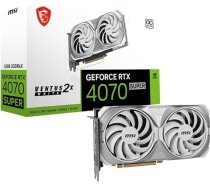 MSI GeForce RTX 4070 Super 12G Ventus 2X White OC Grafiskā karte - NVIDIA RTX 4070 GPU, 12GB GDDR6X (21Gbits / 192 bit), PCIe 4.0-2X TORX Fan 4.0, HDMI 2.1a, DisplayPort 1.4a