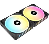 Corsair iCUE LINK QX140 RGB 140 mm magnētiskā kupola RGB ventilatori - dubultais ventilatoru starta komplekts ar iCUE LINK sistēmas centru - melns