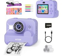 Instant Camera bērniem ar Selfie, bērnu kamera 1080P HD Instant Print of Photos, dzimšanas dienas dāvana, Ziemassvētku dāvanu rotaļlieta no 3 4 5 6 6 8 7 9 10 gadu meitenēm zēniem (violeta)