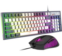 Vadu RGB spēļu tastatūras un peles kombinācija 96 taustiņi 26 taustiņi Anti-Ghosting 8 Chroma LED fona apgaismojums Mehāniskā sajūta PC Regulējama 3600 DPI spēļu pele