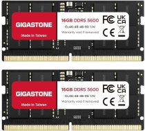 【DDR5 RAM】GIGASTONE 32GB komplekts (2x16GB) DDR5 5600MHz PC5-44800 CL 46-46-46-90 1.1V SODIMM 262Pin Non-ECC Unbuffered portatīvo datoru augstas veiktspējas atmiņas atjaunošana