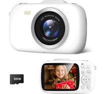 Digitālā kamera, 48 MP 1080P Full HD kamera, 32 GB TF karte, 3,0 collu ekrāns, portatīva kompaktkamera ar 16x digitālo tālummaiņu, 4K Ultra HD video ierakstīšana, (zilā krāsā)