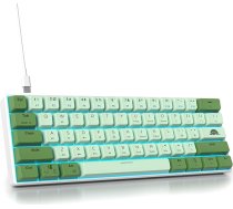 Spēļu tastatūra 60 procenti, vadu RGB mehāniskā tastatūra America QWERTY, mini 61 taustiņu USB tastatūra Anti-Ghosting datorspēlētājiem (GS61 RGB-61 Matcha)