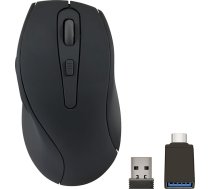 Speedlink AXON klusā bezvadu datorpele bezvadu, ar USB-C uzlādējamu akumulatoru, ar antibakteriālu gumijotu virsmu, ergonomiska, 2,4 GHz, līdz 1600 dpi, melna