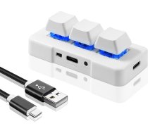 Mini tastatūra 3 taustiņi USB C tipa vadu mehāniskā spēļu tastatūra Hotkey pielāgota programma ar RGB LED spēļu OSU biroja darbam datoram