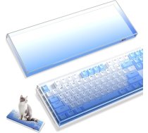 MAMBASNAKE Premium Acrylic 87-Key Keyboard Cover Dust Cover Waterproof Anti-Snock Clear Keyboard Cover for TKL PC Mechanical Gaming Keyboard, 12.9 x 5 x 0.9 collas, saderīgs ar K87 AK873 RK87 K86 M87 Blue