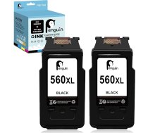 Penguin PG-560 XL tintes kasetne, kas paredzēta atjaunošanai, lai aizstātu tipogrāfijas TS5350i TS5351 TS5351a TS5352 TS5352i TS5353 TS7450 TS7451 TR7022a priekš Canon 560XL 2 Black Used Printer