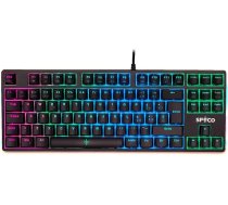 SPYCO Challenge KE-112 mehāniskā spēļu tastatūra itāļu izkārtojums RGB LED apgaismojums 87 taustiņi ABS brūns Outemu slēdži Anti-Ghosting taustiņu konfigurācija