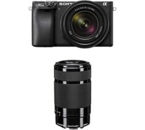 Sony Alpha 6400 APS-C bezspoguļa kamera ar 18-135 mm objektīvu (ātra 0,02 sekundes automātiskā fokusēšana ar acu noteikšanu, 4K video un slīps displejs videoreportāžu uzņemšanai) + SEL55210