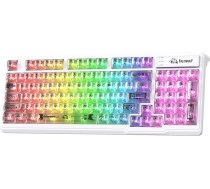 ZIYOU LANG ×FREEWOLF M95 caurspīdīga membrānas tastatūra, vadu spēļu tastatūra ar RGB fona apgaismojumu, 96 klusi taustiņi ar mehāniskās rakstīšanas sajūtu, 26 taustiņi pret spoku, 26 taustiņi