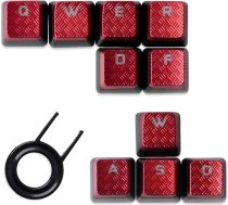 HUYUN FPS un MOBA spēļu taustiņu vāciņi Cherry MX Razer Corsair HyperX spēļu mehāniskajai tastatūrai (Red-WASD1234)