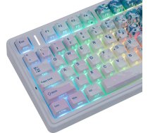 PBT taustiņu vāciņi 133 taustiņi, rozā pludmales taustiņu vāciņi, Double Shot Shine Through Side Printed Keycap, Cherry Profile Dye Sub Keycap for Cherry MX Switch ISO QWERTZ Layout Mechanical Keyboards