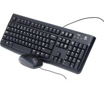 Logitech MK120 Vadu tastatūras peles komplekts, optiskā pele, USB ports, PC / klēpjdators, ASV QWERTY izkārtojums - melns