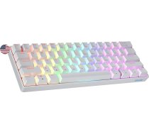 Geeky GK61 SE 60% mehāniskā spēļu tastatūra, 61 taustiņš, daudzkrāsains RGB LED fona apgaismojums PC/Mac spēlētājiem, ANSI US American izkārtojums (balta, mehāniska, dzeltena)