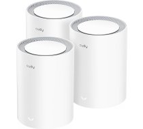 Cudy Dual Band BE3600 Wi-Fi 7 Wi-Fi Mesh sistēma, 3,6 Gbps 160 MHz, pārklājums līdz 270 m², 3 gigabitu pieslēgvietas, Multi-VPN saderība, Cudy App Control (M3600 3-Pack)