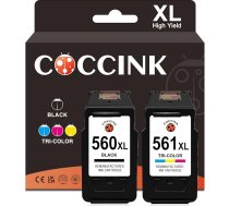 COCCINK atjaunotas COCCINK PG-560 XL CL-561 XL rezerves kasetnes priekš Canon 560XL 561XL priekš Pixma TS5350 TS7450 TS5351 TS5352 TS5353 TS7451 Printeris Liela ietilpība (1 melna, 1 krāsaina)