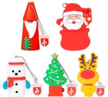 5 iepakojuma USB zibatmiņas diskdziņi Ziemassvētku stila 32 GB Jaungada dāvanas ģimenei un draugiem, BorlterClamp Memory Stick USB 2.0 Flash Drive of Santa Claus Christmas Tree Snowman Style