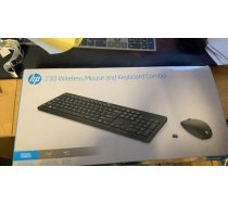 HP 230 Combo bezvadu tastatūra un pele, līdz 1 gadam darbības laika, klusa rakstīšana, ātrā izvēles taustiņi un 12 funkcijas, ciparu tastatūra, 1600 DPI ritināšanas ritenītis, melna krāsā