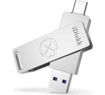 iDiskk 128GB cietvielu USB zibatmiņas diskdziņš, SSD līdz 500MB/s USB-C un 2. paaudzes USB3.2 USB zibatmiņas diskdziņš, SSD zibatmiņas diskdziņš C tipa iPad/iPhone15 Android tālruņiem, PC/Mac un planšetdatoriem