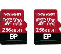 Patriot Memory 256GB A1 / V30 atmiņas karte Android tālruņiem un planšetdatoriem 4K video ierakstīšana - 2 eksemplāru iepakojums