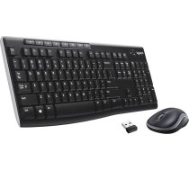 Logitech MK270 bezvadu tastatūras un peles komplekts, 2,4 GHz bezvadu savienojums, izmantojot USB nano uztvērēju, ilgs akumulatora darbības laiks, Windows un ChromeOS, skandināvu QWERTY izkārtojums Melns