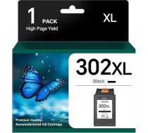 302 XL melnā tintes kasetne melnā krāsā HP 302 printeru kasetnēm, kas saderīga ar HP 302 XL ar Envy 4520 4522 4525 4527 DeskJet 3630 3636 3636 3638 3639 OfficeJet 3831 3830 3833, 1 iepakojums