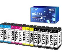 603XL printeru kasetnes, kas saderīgas ar Epson 603 kasetnēm Expression Home XP-2100 XP-2105 XP-3100 XP-3105 XP-4100 XP-4100 XP-4155 Workforce WF-2810 WF-2830 WF-2835 WF-2850 (15 eksemplāru iepakojumā)