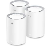 Cudy AX3000 WiFi 6 Mesh WiFi sistēma - aizstāj maršrutētājus un pagarinātājus, pārklāj līdz 270 m2, 2,5G WAN ports, atbalsta Ethernet backhaul, VPN un drošību, M3000 3-Pack Mesh komplekts