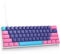 Spēļu tastatūra 60 procenti, vadu RGB mehāniskā tastatūra America QWERTY, Mini 61 taustiņu USB tastatūra Anti-Ghosting datorspēlētājam (GS61 RGB-61 Meitao)