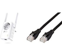 TP-Link TL-WA860RE WLAN retranslators ar ligzdu, balts & Amazon Basics Ethernet tīkla kabelis, RJ45, Cat6, 1,5 m, 1000 Mbit/s