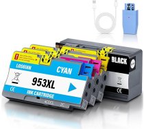 953XL Multipack printeru kasetnes, kas saderīgas ar Officejet Pro 7720 8715 7740 8710,953 XL aizstājējs HP Officejet Pro 7730 8210 8730 8720 8725 8216 printerim (melns ciānspalvains, magenta, dzeltens)