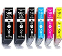 Canon PGI-580 CLI-581 XXL printeru kasetnes priekš Canon 580 XXL 581 XXL Multipack PIXMA TS705 TS6150 TS6250 TS8150 TS8250 TS9150 TS9550 (6 gab.)