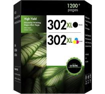 302XL 302 tintes kasetne, kas paredzēta HP printeru kasetņu 302XL 302 nomaiņai ar HP Envy 4520 4526 4527 DeskJet 3630 1110 2130 3634 3639 OfficeJet 3830 3832 4652 5230 1 melns 1 1 krāsains)