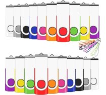 EASTBULL USB 8GB Memory Stick 20 Pack Bulk USB 2.0 Flash Drives Portable Metal Pen Drive Multipack datu uzglabāšana ar 20pcs Lanyards