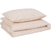 Amazon Basics bērnu sega ar spilvendrānu 100 % organiskā kokvilna 135 x 200 cm gaiši rozā krāsā ar lapsa uzdruku