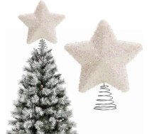 Glitter Tinsel Ziemassvētku eglītes virsotne Zvaigzne Tinsel Eglītes virsotne Zvaigzne Poinsettia Dekorācija Spilgta Ziemassvētku dekorācija Ziemassvētku eglītei Svētku ballītei Svētku mājas dekorācijai
